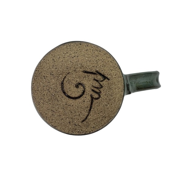 Handcrafted Pottery Studio Art Cup/Mug Drip Glaze 4.5” Height Handle Signed - Picture 6 of 9